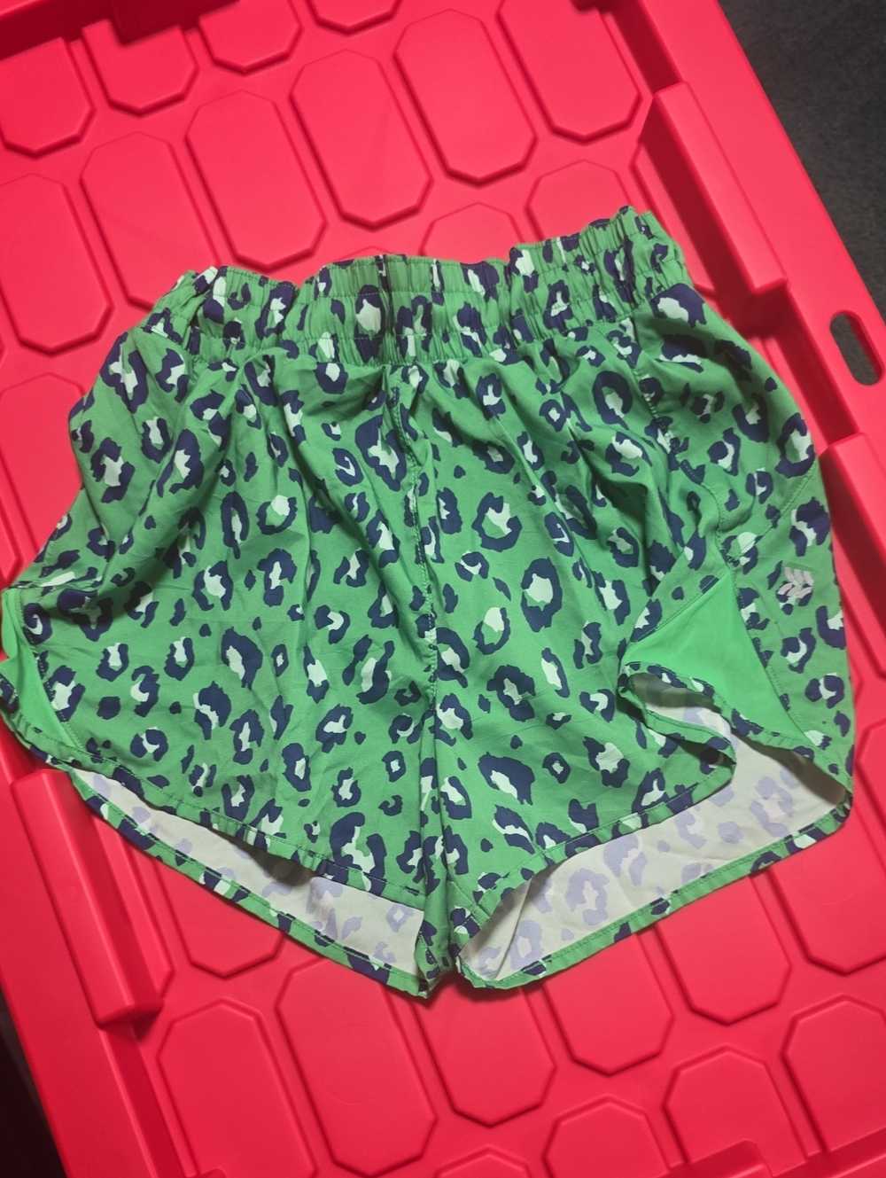 all in motion Green Leopard-Print Athletic Shorts